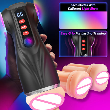 Sex Toys for Men Male Masturbator 3 Sleeves Pocket Pussy Penis Pump with 9 Sucking 9 Vibrating APP Control Adult Supplies