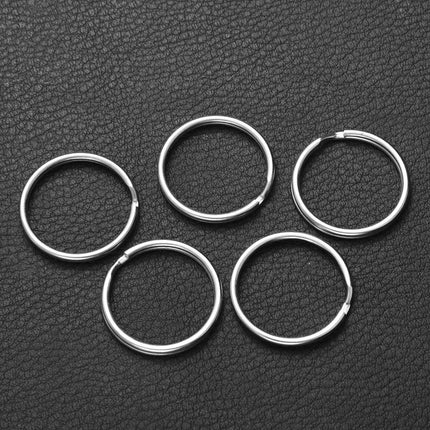 20/200pcs Stainless Steel Key Ring Key Chain 25mm Round Flat Round Split Keychain Polished Metal Blank Circle For DIY Findings
