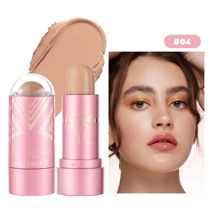 Multi-functional shadow contour stick, concealer, highlighter for facial brightening, natural makeup effect, mixed colors, enhan