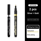 2Pcs Silver Gold 1mm