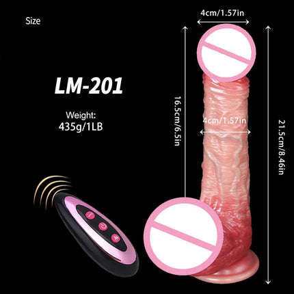 Adult Sex Toy for Women Realistic Dildo Soft Silicone Heating Telescopic G-Spot Vibrator Butt Plug Anal Strap-on Big Penis Massager Female Vaginal Stimulator Masturbation Strap-on with Strong Suction Cup Hands-Free Dick Sex Toy