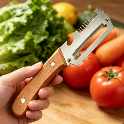 2026 Wooden Multi Functional Vegetable Peeler With Ergonomic Handle For Peeling And Slicing Fruits And Vegetables Durable Smooth