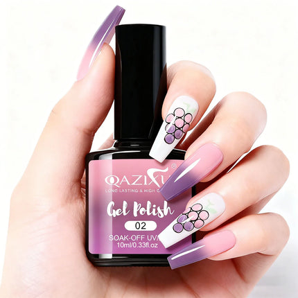 Thermal Gel Nail Polish Thermal Color Changing Gel Polish - Pink Purple Soak Off UV LED Nail Art DIY Temperature Sensitive