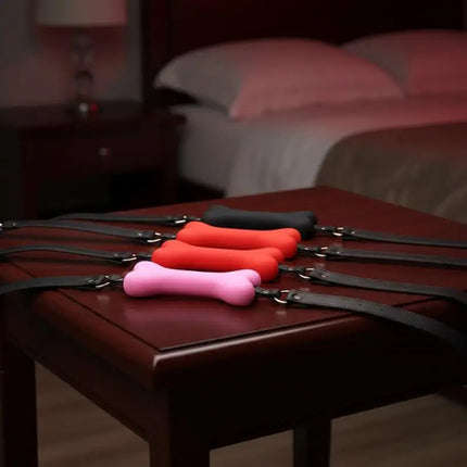 Soft Silicone Dog Bone Ball Gag Open-Mouth Bondage Slave Gag Sex Toy for Women Sexual Health & Wellness Accessory