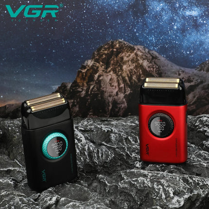 VGR V-977&377 high-end hair trimming two-piece set professional electric push shear men's LED intelligent digital men's shaver