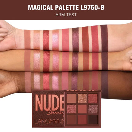 9 Colors Nude Eyeshadow Powder Makeup Palette Matte Shimmer Eye Pigmented Powder Make Up New Warm Earth Color Eyeshadow