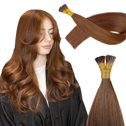 I Tip Hair Extension Straight Human Hair Extension 0.8g/ 1g/Strand 50pc/Set Capsule Keratin Natural Fusion Human Hair Extension