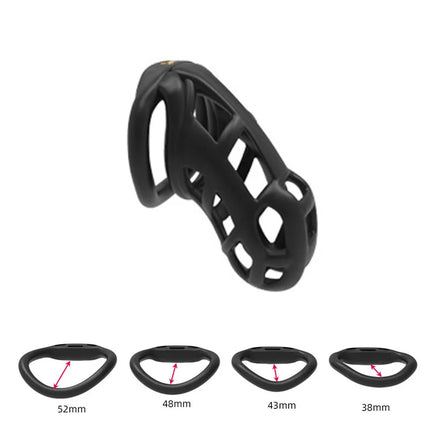 Chastity Lock Cock Cage 3D Invisible Lock with 4 Arc Ring Testicle Chastity Belt BDSM Toy Hentai Bondage SexToy