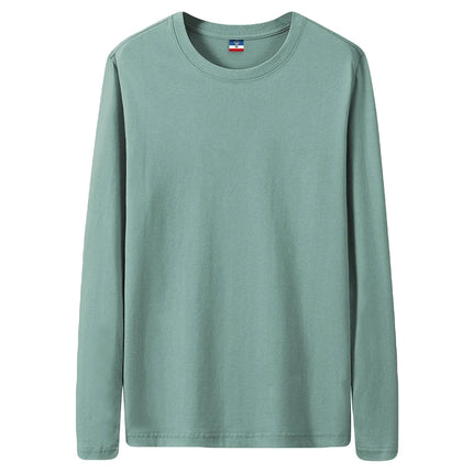 Fast Delivery T-Shirts Men Long Sleeves Tee Tops Male Autumn Plain Cotton T-Shirts Plus Size 4XL 5XL Undershirts Man Clothing