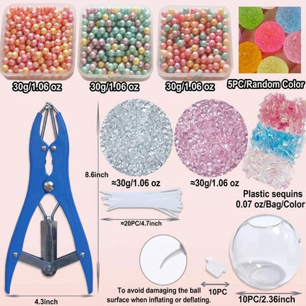 1 Set Creative Tear Resistant DIY Craft Supplies TPR Clear Refillable Ball Shell Stretchy Refillable Empty Ball Skin DIY Craft