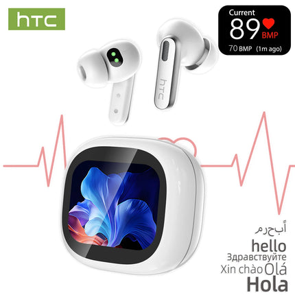 HTC NE46 Heart Rate Monitoring Wireless Headphones AI Translator  Bluetooth Earbuds 10hrs Long Battery Life Bluetooth Earphones