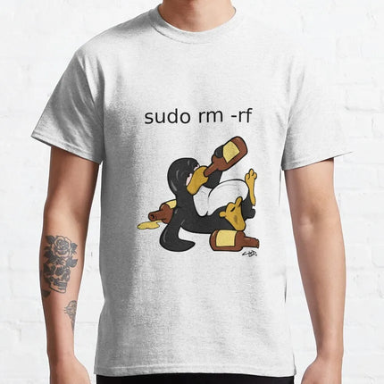 linux tux mario like troll Linux Just Sudo It Geek command computer softwar admin funny t shirt 100% cotton printed plus size