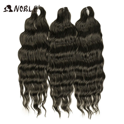 Noble Braiding Hair Extensions 24 Inch Synthetic Hair Water Wave Ombre Rainbow color Deep Wave Curl Twist Crochet Hair Extension
