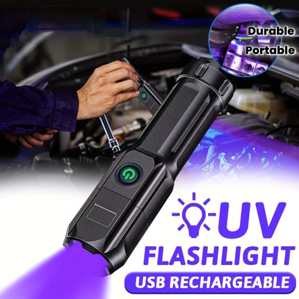 Portable UV Flashlight UV 395NM Zoomable ABS Torch 3 Modes Camping Ultraviolet Flashlights For Pet Stacks Fluorescent Detection