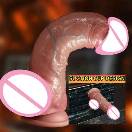 2 in1 Super Realistic Dildo Penis Sliding Foreskin ejaculation Big Dick Penetration Anal Female Masturbation Sexy Adult Sex toys