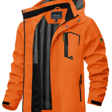 TACVASEN Spring Autumn Lightweight Jackets Mens Mesh Lined Waterproof Rain Jacket Outdoor Fishing Hiking Jacket Male Windbreaker