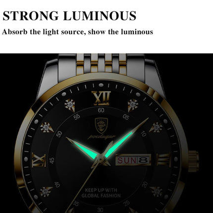 POEDAGAR Casual High Quality Men Watch Waterproof Luminous Leather Original Man Wristwatch Quartz Business Watches For Men Reloj