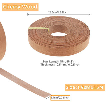 1.9cm/5cm x15M Hot Melt Adhesive Furniture Tape Melamine Edge Banding Strip/ Real Wood Pre Glued Veneer Sheet Cabinet Edge Decor