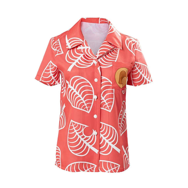 Timmy & Tommy Isabelle Cosplay Button-down Shirt Animal Game Crossing Chemise Short Sleeve Loose Men/Women Shirts 3D Print Tops