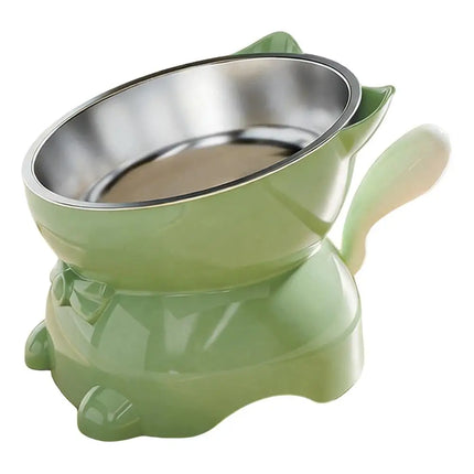Cat Bowl Creative Inclined Kitten Puppy Food Feeding Bowls, Cat Bowls Tilted Neck Guard Cat Food Bowl Neck Protection Design
