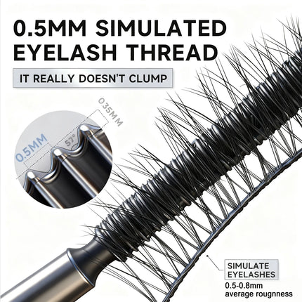 Thick and Fine Steel Tube Mascara Base Cream, Waterproof and Curling, Natural and Non-diffusing, Long-lasting Styling Mascara