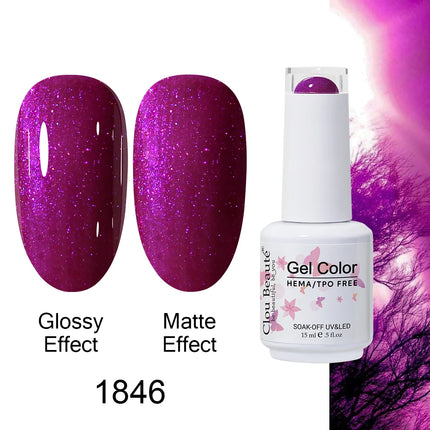 Clou Beaute 15ml HEMA TPO FREE Color Gel Nail Polish Nude Pink Red Green Collection Nail Gel Polish Glitter Soak Off UV LED Gel
