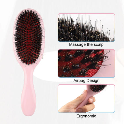 ARLANY Boar Bristle Hair Brush Massage Comb Hair Styling Tool Hair Beauty Salon Accessories Hairdressing Hair Extensions Tool