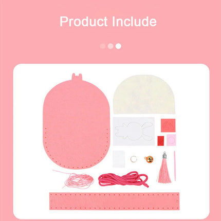 DIY Shoulder Bag Non-woven Fabric Sewing Kits for Kids Handmade Needle Thread Splicing Crossbody Purse Girls Birthday Gifts