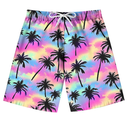 Fashion Men Hawaiian Beach Shorts 3d Printed Plam Tree Graphic Men Surf Board Shorts Oversized Quick Dry Y2k Men Casaul Shorts