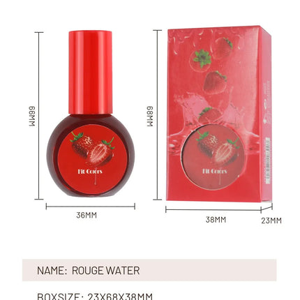Cherry Juice Fruit Rouge Water 3in1 Cheek Color Eyeshadow Lip Tint Matte Long-lasting Rich Color Liquid Contouring Blush Liquid