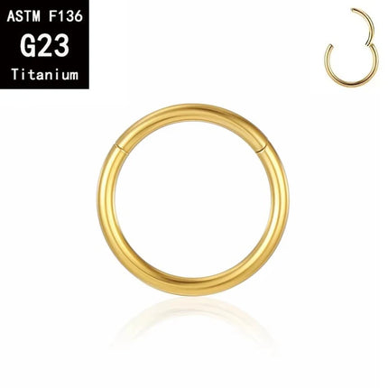1/10PCS ASTM F136 Titanium Hinged Hoop Nose Rings 20G 18G 16G Septum Ring Wholesale Body Piercing Jewelry Cartilage Rook Earring
