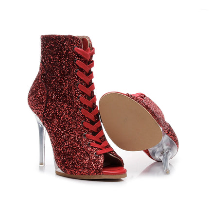 2023 New Fashion Women Heels  Lace-up Boot Stilettos Jazz Dance Lady Shoes For Latin Dancing Outdoor Sexy Stilettos Plus Size