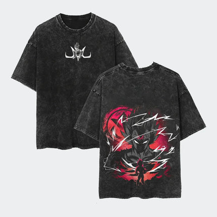 2026 Summer Dragon Ball Majin Vegeta Vintage Anime T-shirt Men's Pure Cotton Washed Tees Casual Loose Sports Daily Short Sleeve