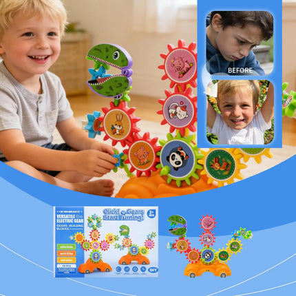 Gear Building Toys Electric Building Set Electric Gear Playset For Boys Girls Preschoolers Home Classroom School Bedroom Study