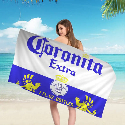 C-Corona E-Extra Beer Microfiber Blanket Quick Drying Beach Towels Oversized Printing Super Absorbent Pool Towel Blanket