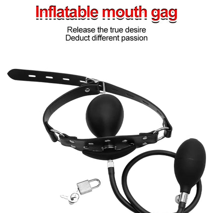 Inflatable Gag Open Mouth Gag Oral Dildo Plug Pump Restraint Slave Bondage Open Mouth Balls BDSM Sex Toys For Couples Adult Game