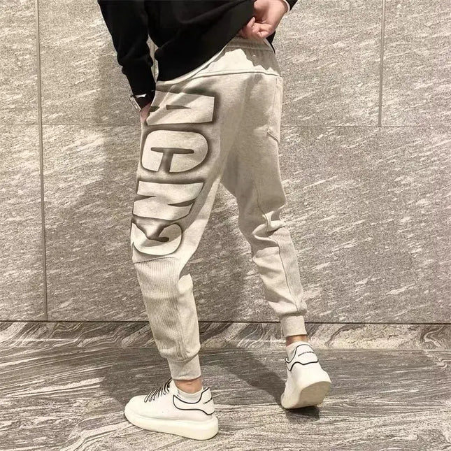 Men's Clothing Autumn Winter Trendy Letter Print Sports Joggers Harem Pants Y2K Vintage Casual Streetwear Sweatpants Pantalones