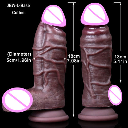 Safer Realistic Soft Big Dildo Double Silicone Small Penis Woman Man Anal adult Sex Toy Suction Cup Dick real Masturbators Cock