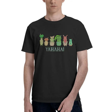 Korok Yahaha T Shirt Men 100% Cotton Vintage T-Shirt Round Collar Z-Zelda Tee Shirt Short Sleeve Clothes Gift Idea