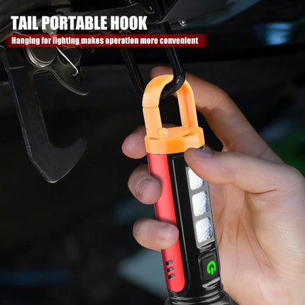 Tactica LED Flashlight w/ Safety Hammer & Seatbelt Cutter, SOS Red Strobe,Rechargeable Survival Gear for Outdoor EDC Defense
