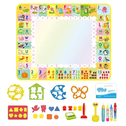 100x80CM Magic Water Drawing Mat With Reusable Magic Pens Coloring Doodle Painting Board Educational Montessori Toys Kids Gifts