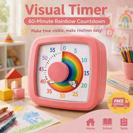 School Visual Timer for Children with Night Light, Digital Stopwatch, Pomodoro Timer for Kitchen and Home Use