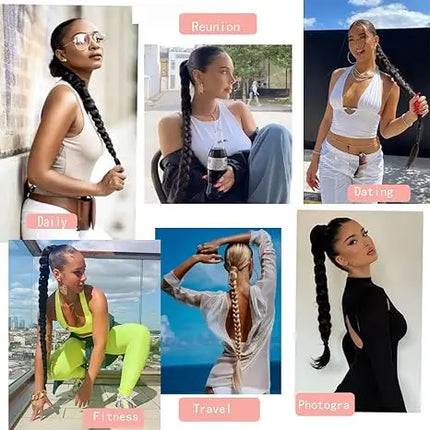 30Inch Synthetic Long Braided Ponytail Hair Extension DIY Hairpiece  Ponytail for Women Suitable for Daily Use