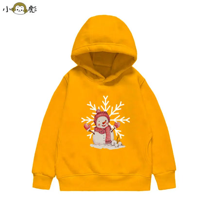 Christmas Reindeer Bear Santa Claus Children Hooded Sweatshirt Boy Girl Autumn Winter Daily Outdoor Casual Loose Warm Sportswear