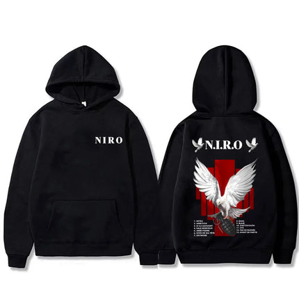 Rapper Niro OX7 Album Graphic hoodie Men Women Hip Hop Fashion Pop Music sweatshirt Male Casual Cotton Vintage pullover hoodies
