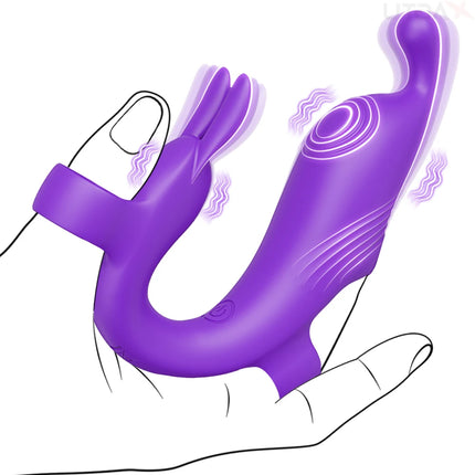 Rabbit Finger Vibrator for Women Vagina Vibrator Clitoris Nipples Stimulator Female Masturbator Interaction Sex Toy for Couples