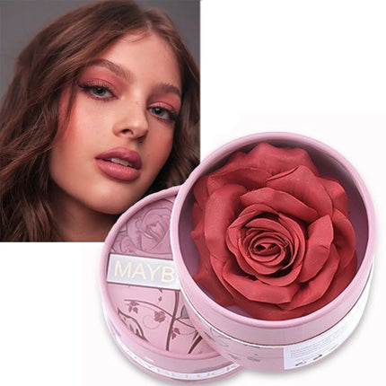 Rare Beauty 3D Petal Rose Blush Shimmer Makeup Highlighter with Real Rose Flower Gift Rubor Forma Rosa long lasting For Women