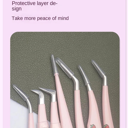 6 Types False Eyelash Tweezers Stainless Steel Anti-static Pincet Curved Strip 3D Lashes Extension Tweezer Makeup Tools