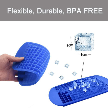 Silicone Ice Cream Tools 160 Grid Mini Foldable Space Saving Silicone Ice Tray Ice Mold For Whiskey Cocktail Ice Making