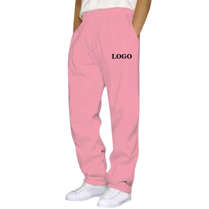 Customized Straight Leg Sweatpants Men Autumn Winter Personality Printed Thicken Jogger Pants Pocket Trousers Streetwear S - 5XL